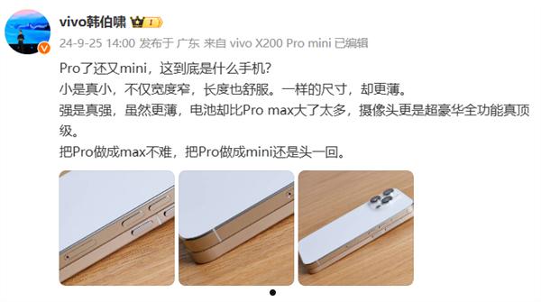 小尺寸满配旗舰！vivo X200 Pro mini外观正式公布：直边+直屏  第2张