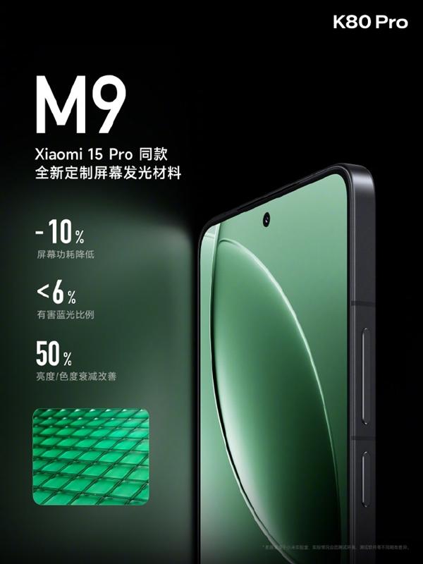 同价位屏幕天花板！REDMI K80 Pro采用华星M9 2K屏：全亮度DC调光  第9张