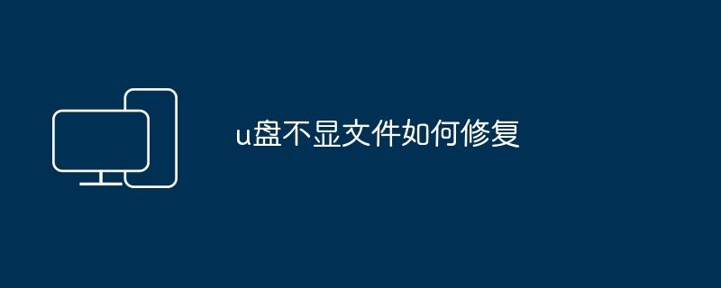 u盘不显文件如何修复