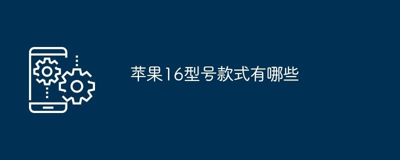 苹果16型号款式有哪些