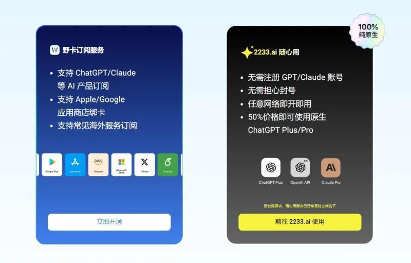 野卡WildCard，轻松订阅ChatGPT、OpenAI充值等海外软件服务 第3张